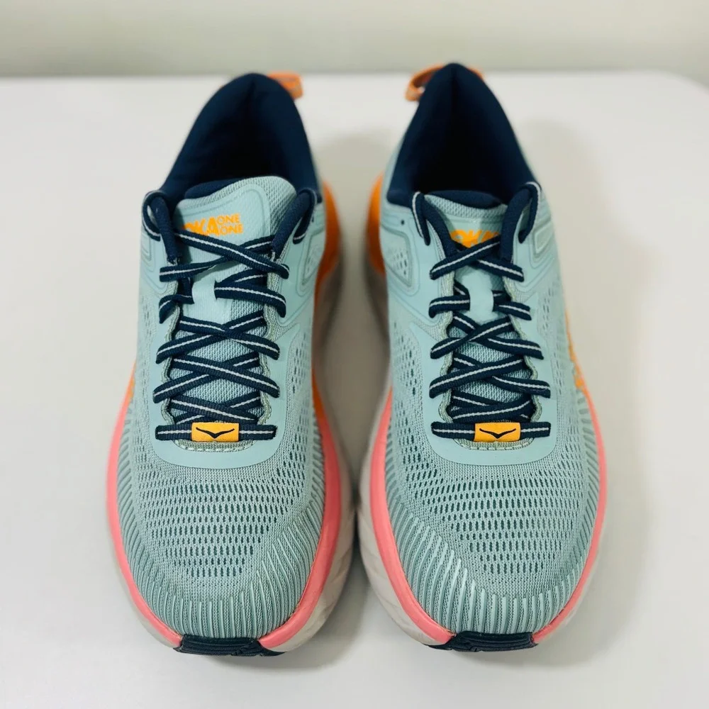 Hoka One One Women's Bondi 7 Blue Pink Running Shoes Women's 8.5D 1110519 BHBI - Picture 4 of 9
